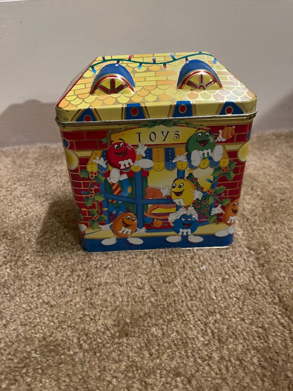 M&M Brand Christmas Village Series Limited Edition Canister 1996